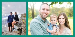 Photos of Aaron Pinkelman and his family.
